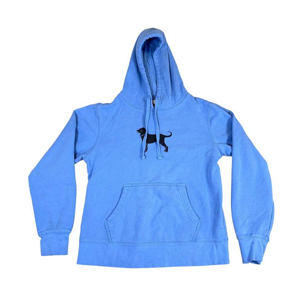 The Black Dog Blue Pullover Hoodie Sweatshirt Graphic Logo Small